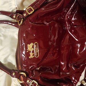 Coach Red Patent Leather Shoulder Bag